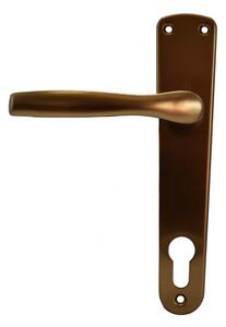 Maner usa interior, Hoppe Milano, cu sild, pentru cilindru, material aluminiu, interax 90 mm, culoare bronz F4