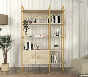 Biblioteca, Golden Edge, UnicUtil, 120 x 39 x 180 cm, Crem, UUBIB48