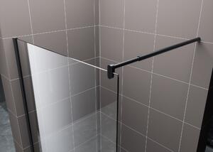 Hagser Bertina perete cabină de duș walk-in 80 cm negru mat/sticla transparentă HGR00000022
