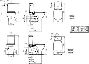 Ideal Standard Tesi vas wc compact alb T008201