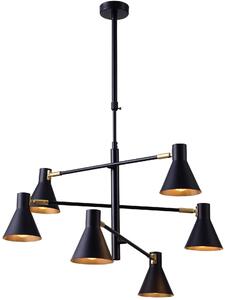 Candellux Less lampă de tavan 6x40 W negru-auriu 36-72696