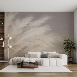 Tapet Ierburi pufoase moi în bej și gri, Fototapet Natură, w03992 : Uwalls.ro