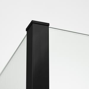 New Trendy New Modus Black perete cabină de duș walk-in 100 cm negru semi lucios/sticla transparentă EXK-0066