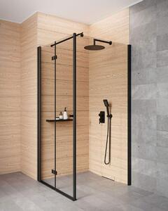 Deante Kerria Plus perete cabină de duș walk-in 90 cm negru mat/sticla transparentă KTS_N39P