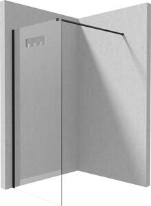 Deante Mokko perete cabină de duș walk-in 90 cm negru mat/sticla transparentă KQM_N39P