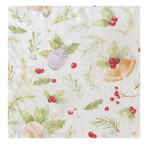 Suport pentru farfurie din in cu model de Crăciun Linen Tales Merry, 40 x 35 cm