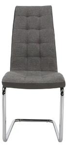 Scaun SALOMA NEW, gri, stofa clasica/pielele ecologica/metal, 42x56.5x