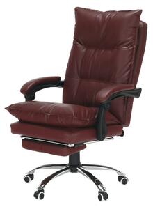 Scaun birou DRAKE, visiniu/crom, piele ecologica/metal, 72x85x111/118