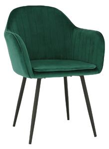 Scaun ZIRKON, verde smarald/negru, catifea/metal, 56x55x82 cm