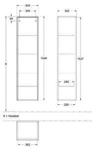 Villeroy & Boch Finero dulap 40x35x155 cm agățat lateral stejar C53201RH