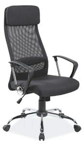 Scaun de birou Q-345, negru, stofa mesh/metal/plastic, 62x49x118/128 c