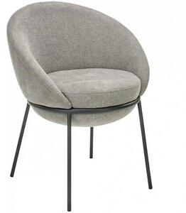 Scaun tapitat dining K482, gri/negru, stofa clasica/metal, 61x59x78 cm