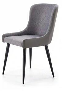 Scaun tapitat K333, gri/negru, stofa clasica/piele ecologica, 49X62X87