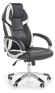 Scaun de birou BARTON, negru/alb, piele ecologica perforata, 64x68x115