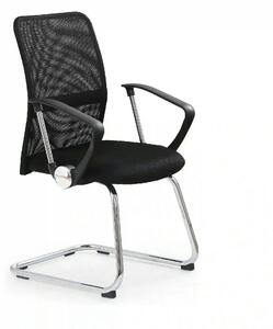 Scaun de birou VIRE SKID, negru, stofa mesh, 58x60x97 cm