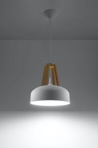 Sollux Lighting Casco lampă suspendată 1x60 W alb-lemn SL.0388