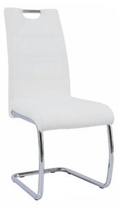 Scaun ABIRA NEW, alb/crom, piele ecologica/metal, 43x44x96 cm