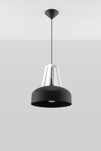 Sollux Lighting Casco lampă suspendată 1x60 W negru-lemn SL.0389