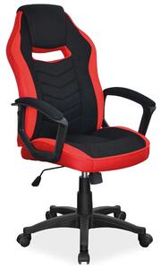 Scaun gaming CAMARO, negru/rosu, material textil, 59x49x106/116 cm