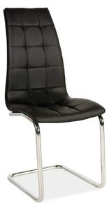 Scaun H103, negru/crom, piele ecologica/metal, 42X43X102 cm