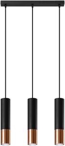 Sollux Lighting Loopez lampă suspendată 3x40 W negru-cupru SL.0948