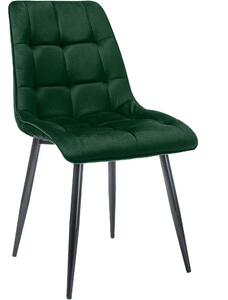Scaun CHIC, verde/negru, stofa catifelata/metal, 50x58x88 cm