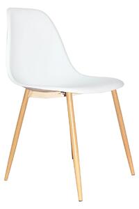 Scaun SINTIA, alb/stejar, plastic/metal, 46x53x85 cm