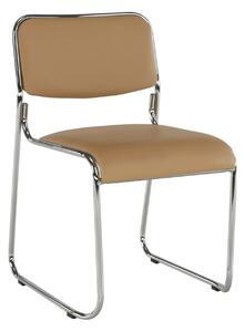 Scaun conferinta BULUT, maro/crom, piele ecologica/metal, 50x56x76 cm