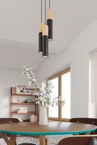 Sollux Lighting Pablo lampă suspendată 1x40 W negru-lemn SL.0632