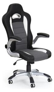 Scaun gaming LOTUS, negru/gri, piele ecologica perforata, 63x65x117/12