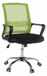 Scaun de birou APOLO, verde/negru, stofa/plasa/metal, 61x54x87/95 cm