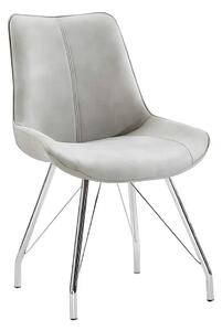 Scaun MADORA, gri/crom, textil cu efect de piele intoarsa/metal, 54x60