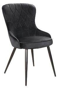 Scaun Lotus, negru, stofa catifelata/metal, 52x45x91 cm
