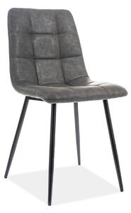 Scaun LOOK, gri/negru, piele ecologica/metal, 45x38x88 cm