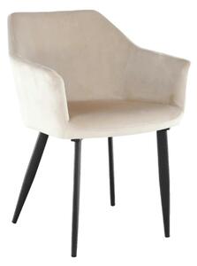 Scaun ODOVEL, bej/negru, tesatura/metal, 56x63x82 cm