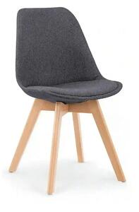 Scaun tapitat K303, gri inchis/negru, stofa/lemn, 48X54X83 CM