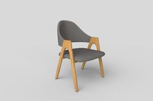 Scaun K344, gri/stejar, stofa clasica/metal, 53X51X80 CM