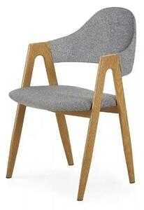 Scaun K344, gri/stejar, stofa clasica/metal, 53X51X80 CM