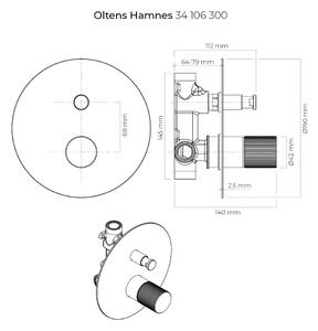 Oltens Hamnes baterie cadă-duș ascuns negru 34106300
