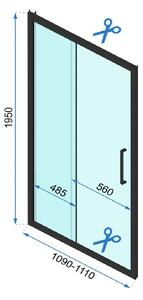 Rea Rapid Slide uși de duș 110 cm culisantă crom luciu/sticlă transparentă REA-K5601