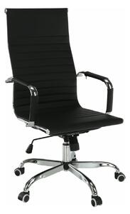 Scaun de birou AZURE 2 NEW, negru/crom, piele ecologica/metal, 63x55x1
