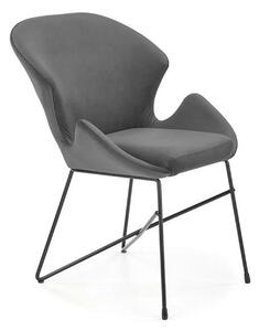 Scaun K458, gri/negru, stofa catifelata/metal, 57x62x82 cm