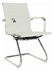 Scaun conferinta AZURE 2 NEW TYP 2, piele ecologica/metal, alb, 54.5x6