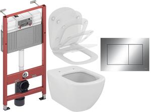 Set vas WC Ideal Standard Tesi T007901, cadru încastrat Tece Base 9400407, T352701, 9.240.401