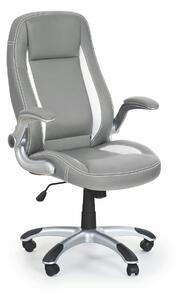 Scaun gaming SATURN, gri, piele ecologica perforata, 67x65x112/120 cm