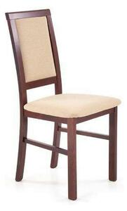 Scaun SYLWEK BIS, bej/nuc inchis, stofa clasica/lemn de fag, 44x53x94