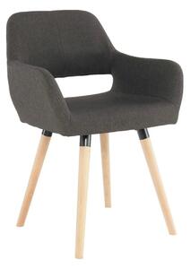 Scaun GODRIC, maro inchis, stofa clasica/lemn, 56x57x78 cm