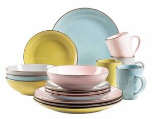 Set de masă Mäser Metallic RIM Pastel 16 buc