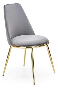 Scaun K460, gri/auriu, stofa catifelata/metal, 49x54x84 cm