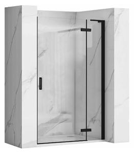 Rea Hugo uși de duș 90 cm înclinabilă negru mat/sticlă transparentă REA-K6604